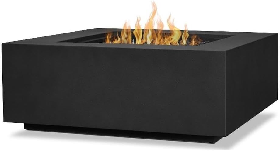 Square Metal Propane Fire Table with Conversion Kit in Black