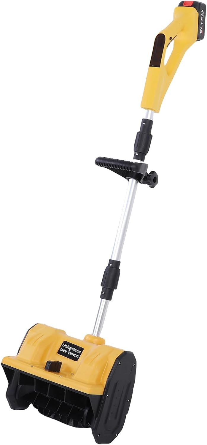 Asixxsix Cordless Snow Shovel, 500w 11 inch Width 26.25ft Throwing Distance 6.3 inch Depth 18v Battery Powered Snow Blower with Adjustable Directional Plate and Handle for Driveway (Bare Machine)