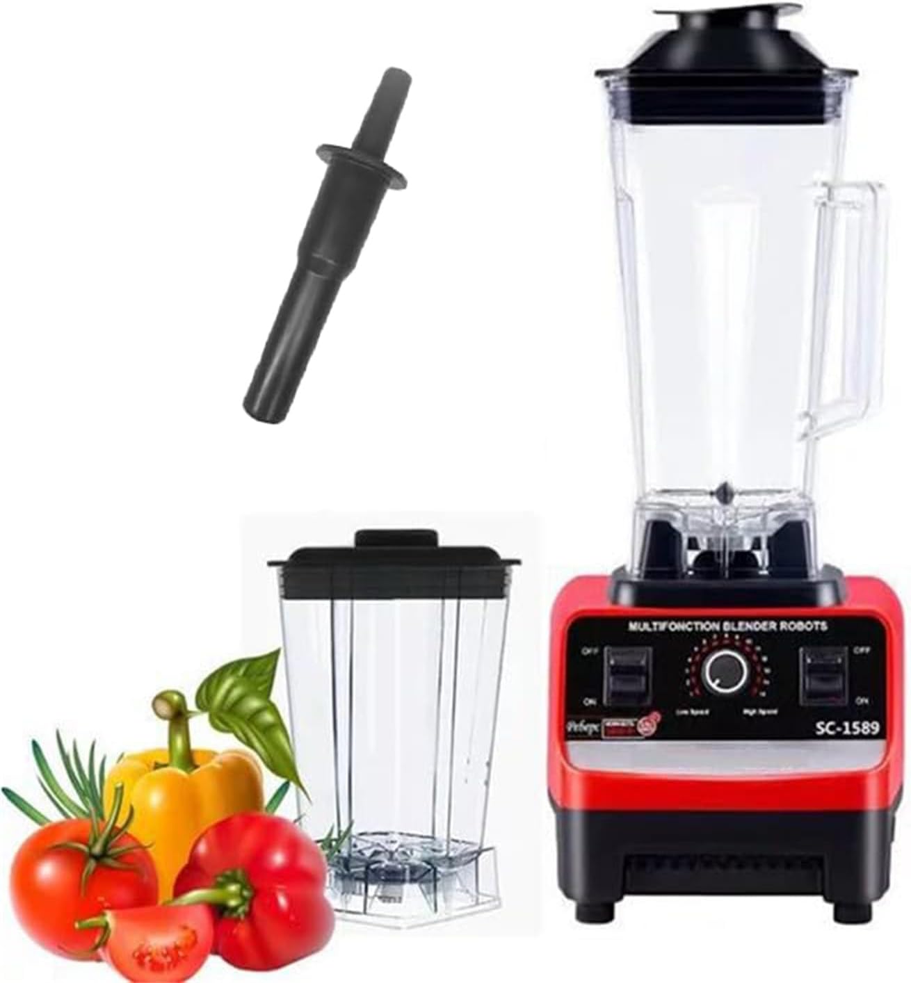 Heavy Duty Professional Blender, Peak 2200W Commercial Grade Bar Blender With 70Oz Container For Shakes, Smoothies, Ice Crushing, Frozen Fruits, Soups, Dry Grinding (Red)
