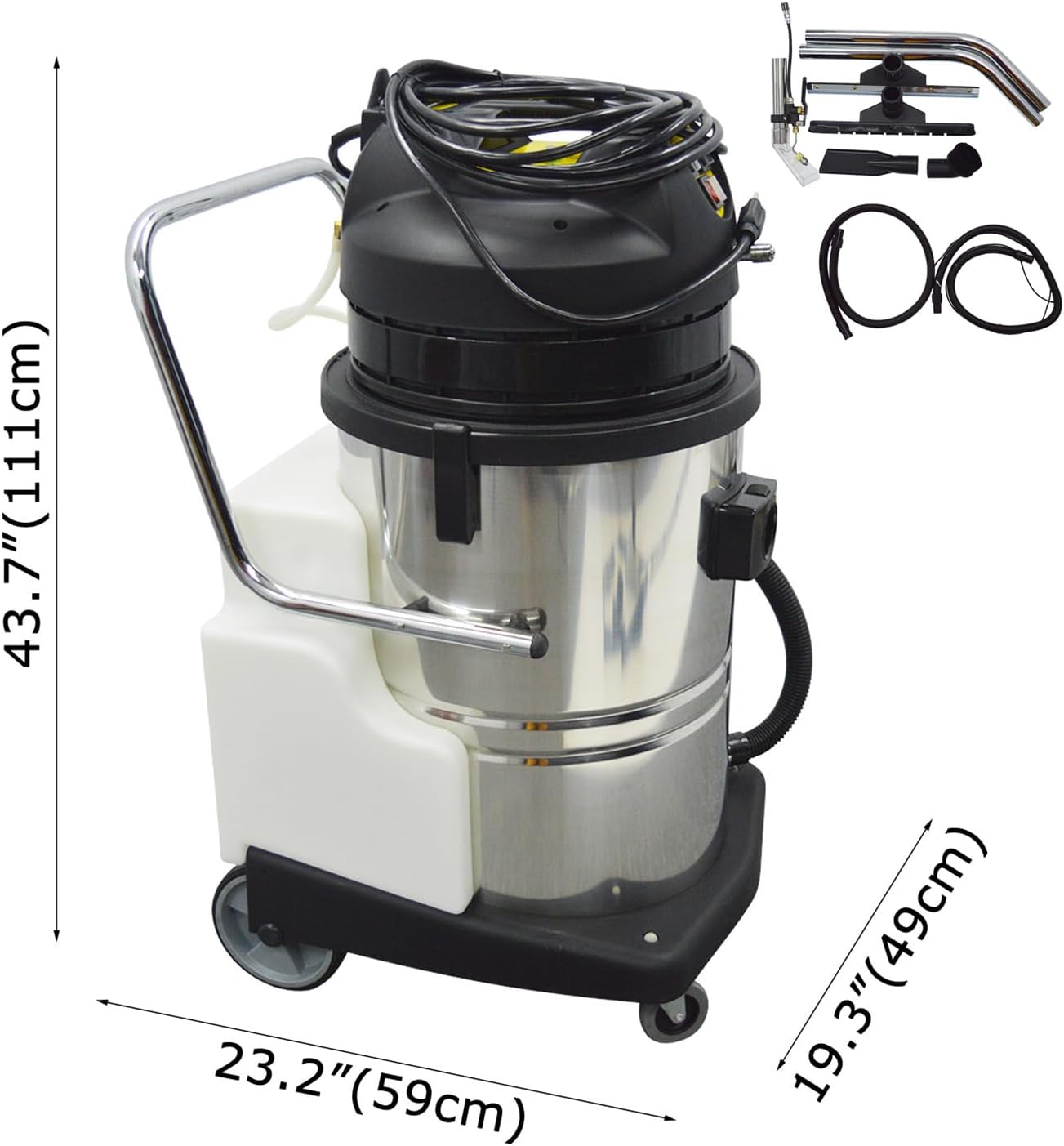 3 in 1 Carpet Extractor Machine 21.1Gal Upholstery Cleaning Machine 2000W Spraying Machine Wet/Dry Cleaning Machine with 6 Joints110V