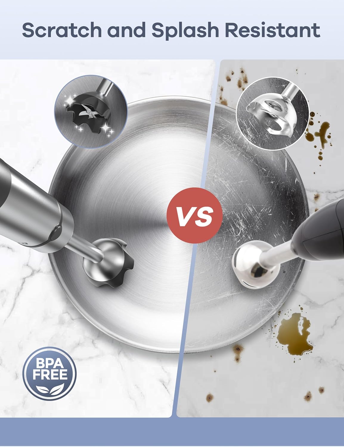 Ganiza GH10 8-in-1 Immersion Blender Handheld and 800ml Mixing Baker Bundle