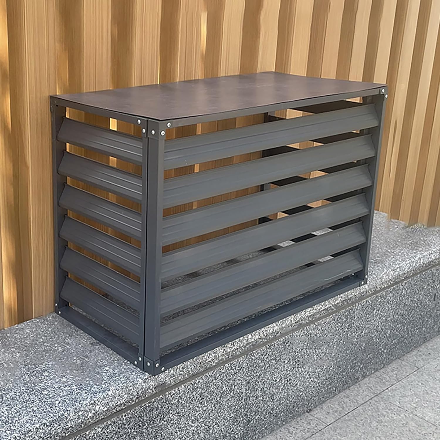 Outdoor Air Conditioner Cover Aluminum, All Weather Protective Cover, Trash Can Enclosure Freestanding Privacy Screen Fence Panels AC Unit Cover Flower Stand Condenser Pool Equipment Enclosure ( Col