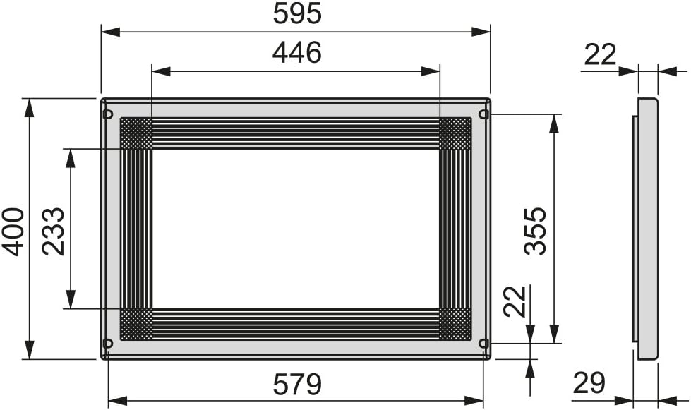 Emuca 8934725 Microwave Framework for Fixing Into Cabinet, Silver/Grey, 60 cm