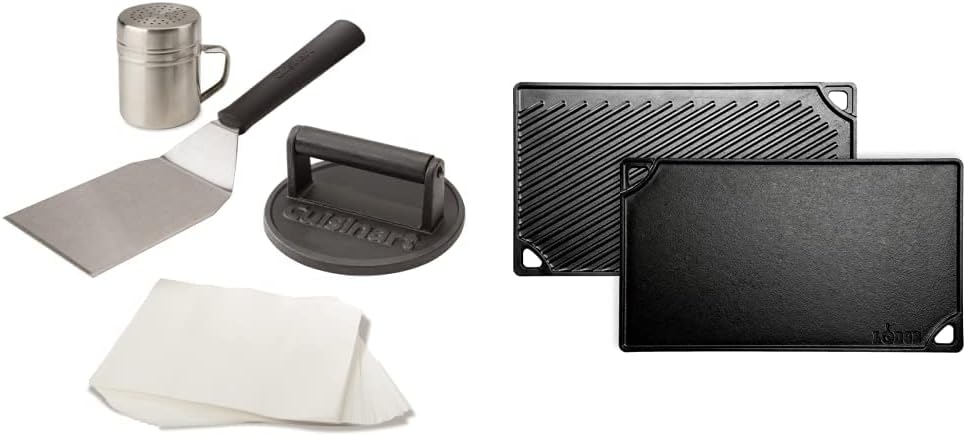 Cuisinart Smashed Burger Kit + Lodge Reversible Grill/Griddle (9.5