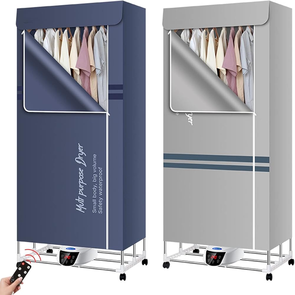 Portable Electric Clothes Dryer Airer,Apartment Clothes Dryer Machine,2300W Foldable Heater Laundry Drying Rack with Remote Control Adjustable Timer Low Noise for House Living Room The New