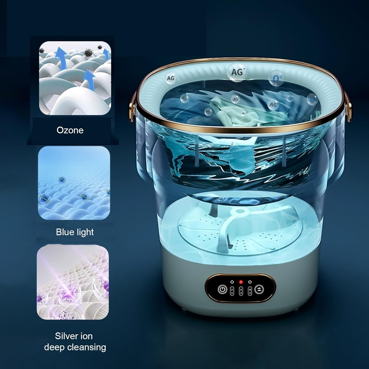 Mini Portable Washing Machine, Foldable Washer and Dryer, Upgraded Small Collapsible Washing Machine, Deep Cleaning Of Underwear,Baby Clothes,or Small Items, for Apartment,Camping,Travel(Pink)