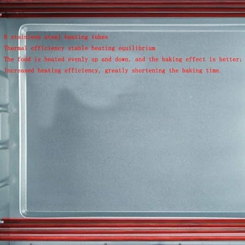 oven mini oven air fryer oven Electric Oven Multi-Function 60 Liter Household Rotating Forks Independent Temperature Control Large Capacity Mini Ovens Toaster Oven Air Fryer, (Color : Rojo) (Color