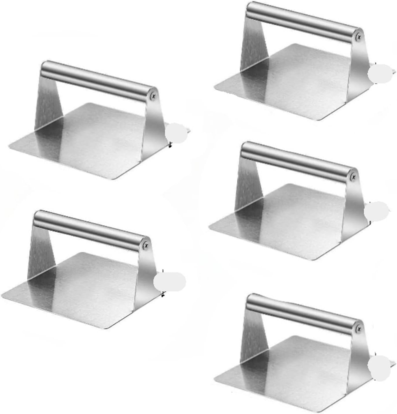 Stainless Steel Burger Press Stainless Steel Burgers Press Kitchen Accessories BBQ Tools Pie Hamburger Maker Cooking Gadgets for Home(Square-14cm-5PCS)