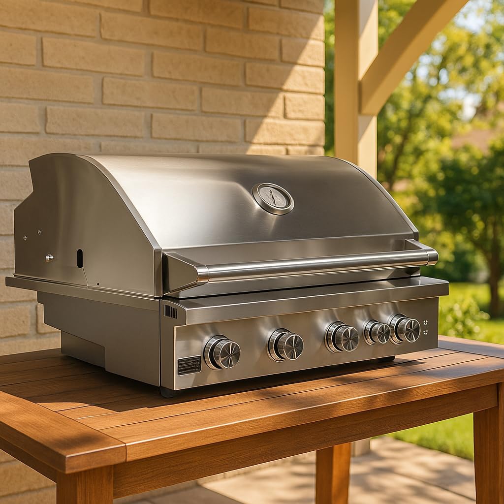 BM 32-Inch 4-Burners Premium Gas Grill in Stainless Steel (Propane)