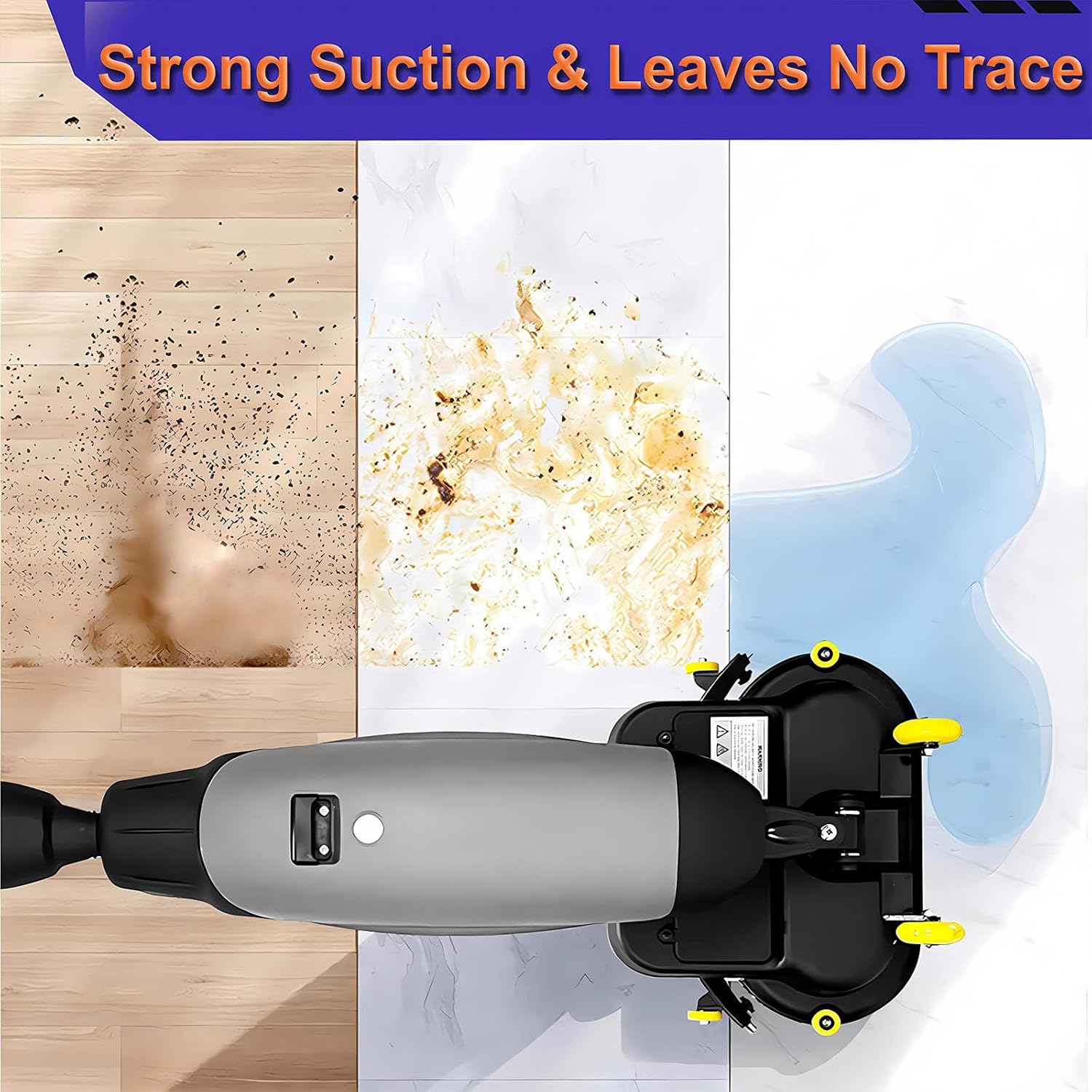 Carpet Cleaning Machine and Floor Scrubber, Dual-Brush Rotary System, Cordless Mini Floor Scrubber, Efficient Cleaning for Commercial Spaces, Schools, and Offices Grey