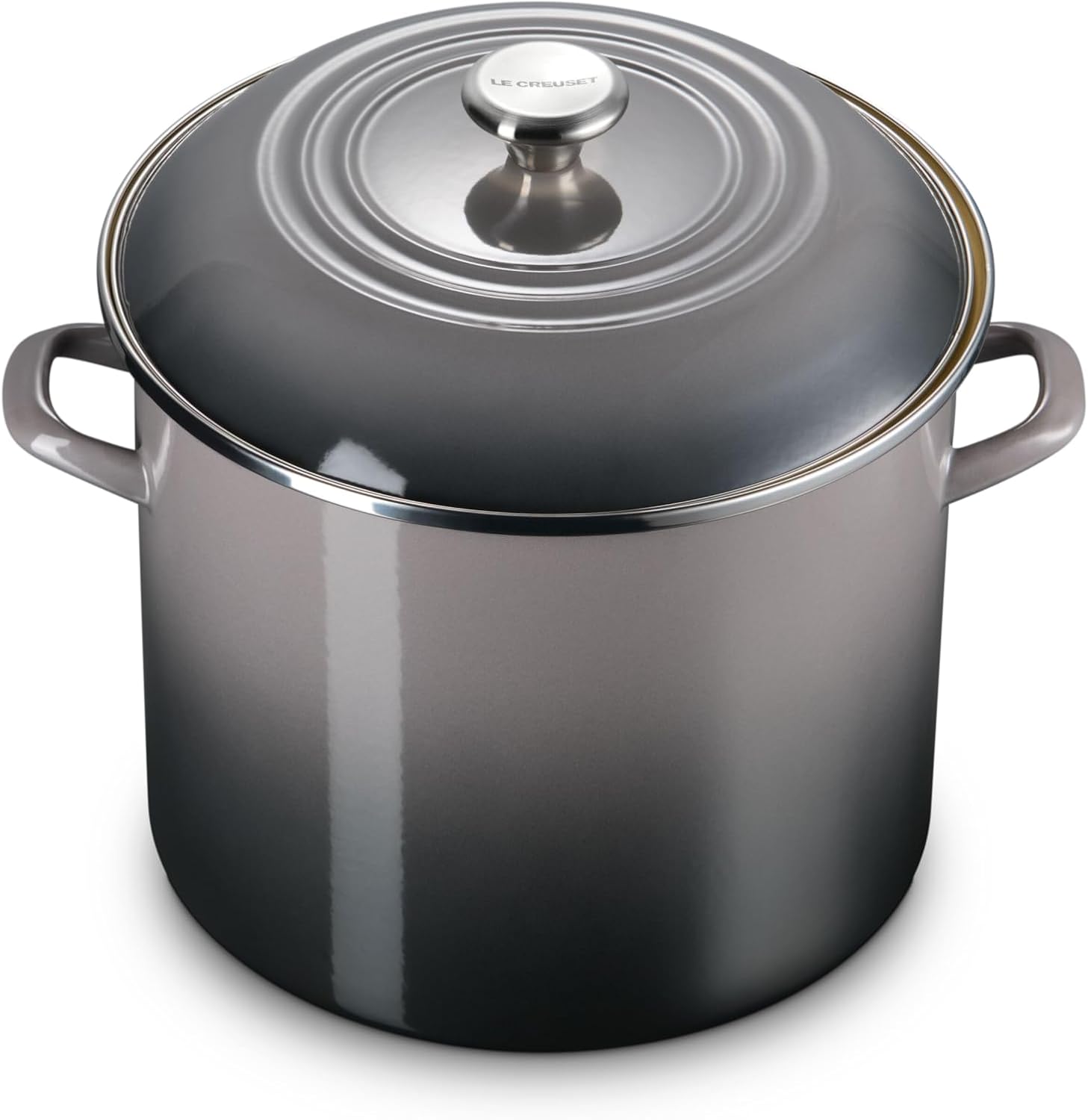 Le Creuset Enamel on Steel Traditional Stockpot, 16 qt., Oyster with Stainless Steel Knob