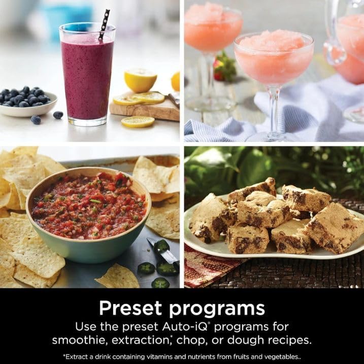 Ninjja Grand Kitchen System 1200W Blender Food Processor Combo with Auto-iQ, 72oz Pitcher, 8-Cup Bowl for Smoothies & Dough