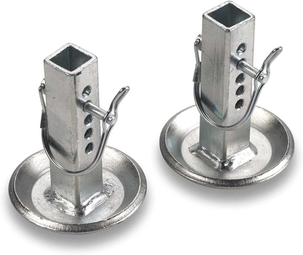 WARN 80475 Snow Plow Blade Protector: Skid Shoe with Square Shaft and Adjustable Pin Placement Lock, 1 Pair