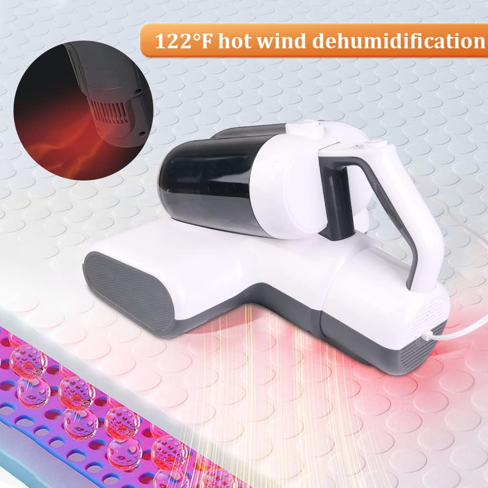 Laymi Mattress Vacuum Cleaner with UV-C Light, 450W Powerful Handheld Bed Vacuum with High Beating Roller Brush, True HEPA Filter, XL Dual Larger Dust Cup for Deep Cleaning of Dust & Pet Hair