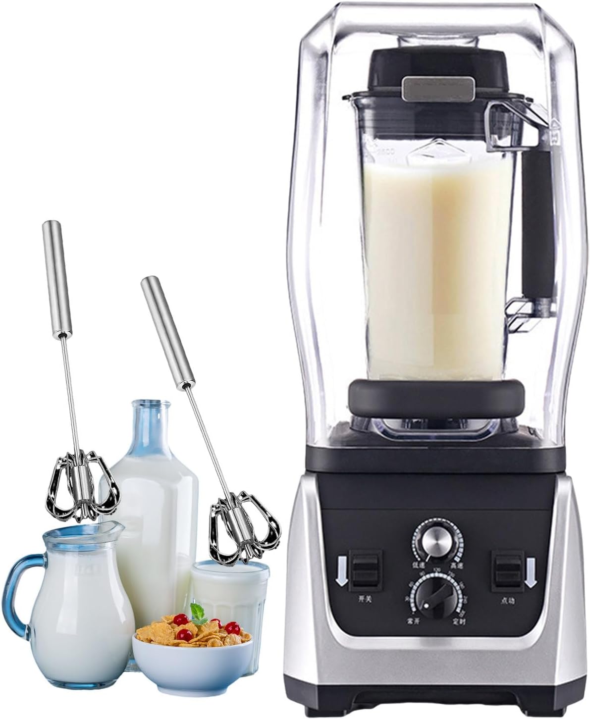 Stand Mixer 45000rpm Countertop Juicer, Smoothie Maker 7 Speed Food Blender And Crusher, Electric Kitchen Mixer with Soundproof Lid Design 1680w,5L