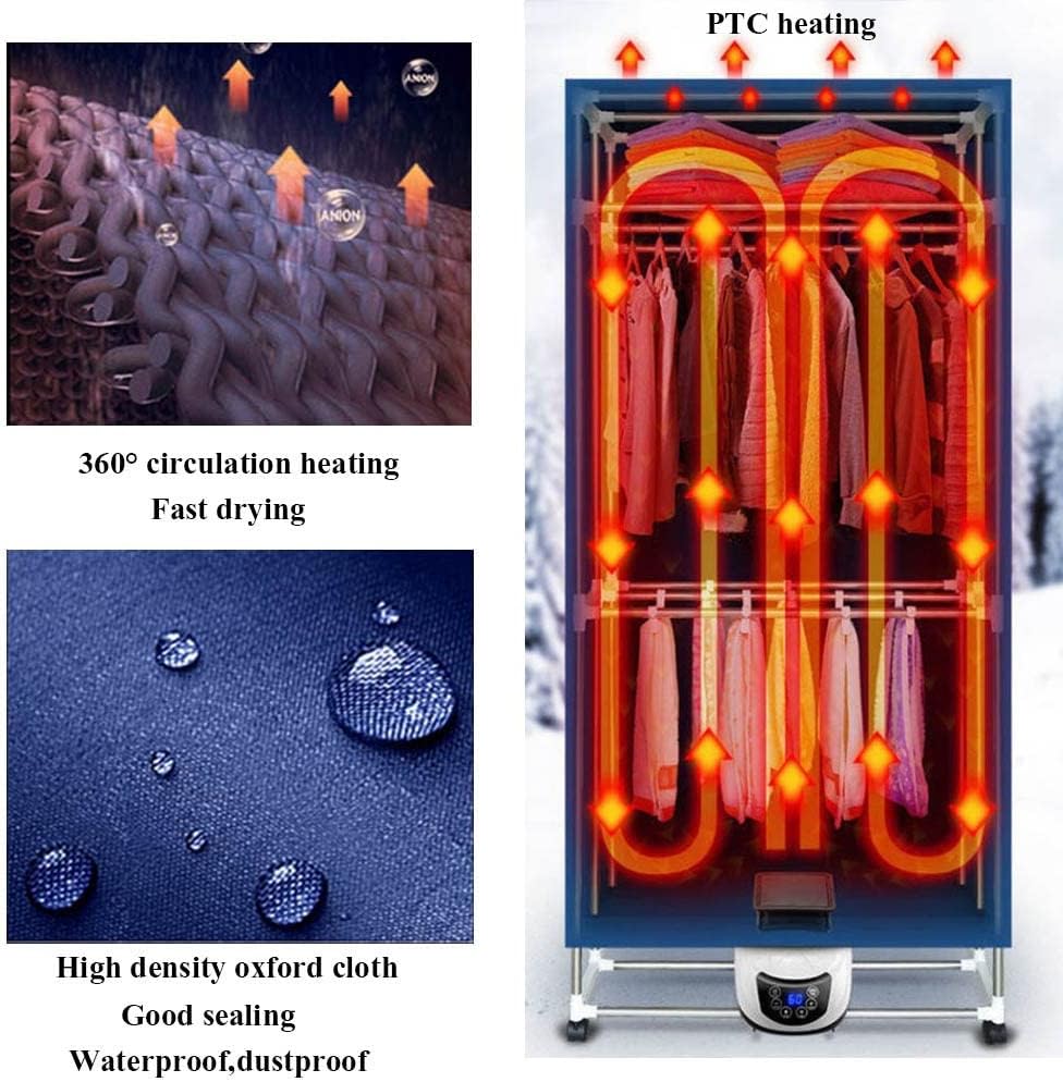 Electric Clothes Airer 1500W 2/3-Tier Portable Clothes Dryer Rack,Folding Electric Heated Laundry Drying Airer,Energy Saving with Remote Control for Apartment Home The New