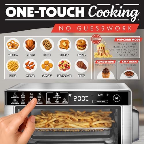 Gourmia Toaster Oven Digital Air Fryer - Convection Mode with 4 Slice Capacity, 3 Rack Positions, 12 Presets, Toast, Bagel, Bake, Roast, Broil, Dehydrate, Popcorn, Fits 9