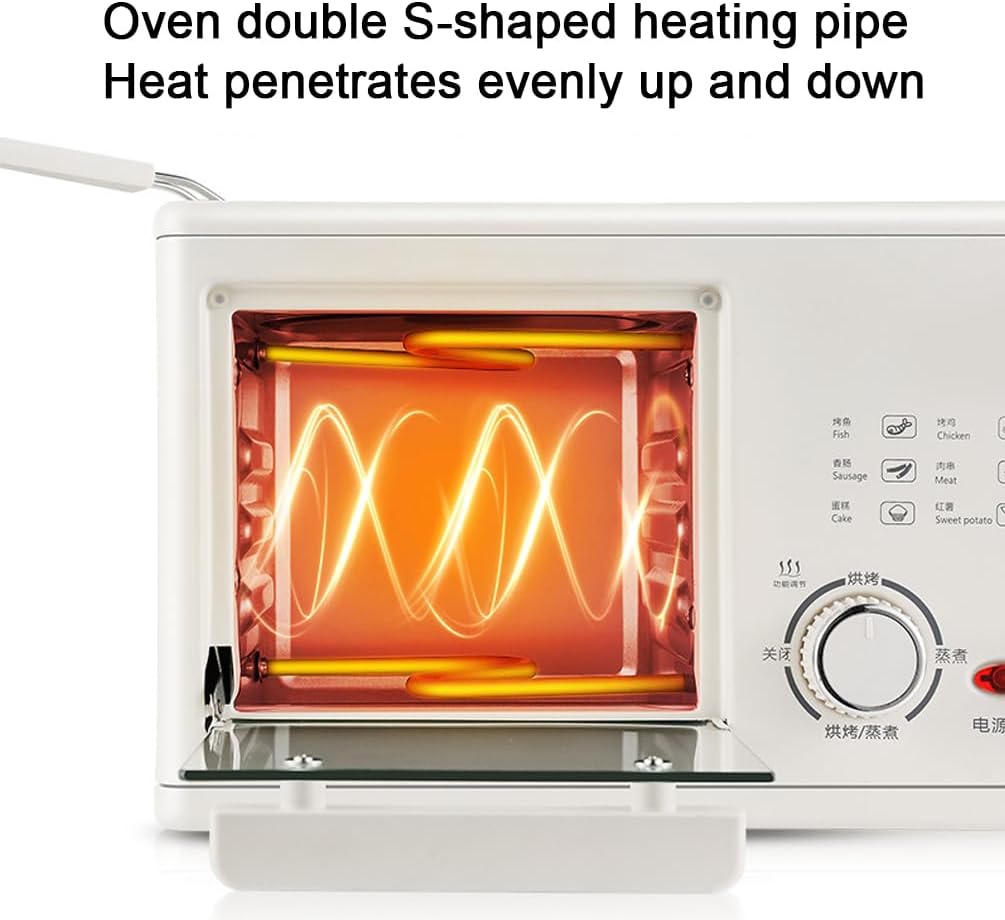 This Breakfast Appliance Features An 8-liter Oven, a 1-liter Cooking Pot, a Steamer, and a Timer, Making It Ideal for Small Kitchens and Apartments. (Avocado green)