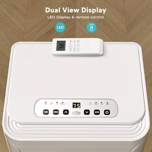 10000 BTU Portable Air Conditioners and for Room up 450 Sq. Ft, 4-IN-1 Portable Ac Unit with Dehumidifier Fan Function, Remote Control, Sleep Mode, 24H Timer
