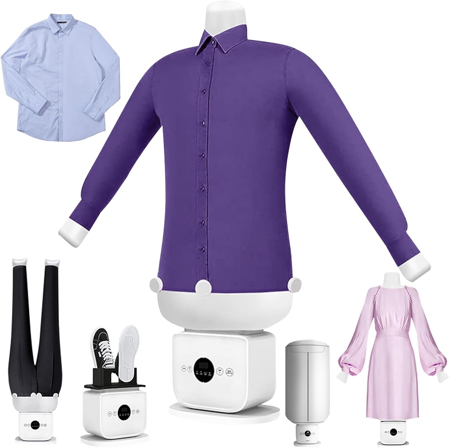 Inflatable Ironing Machine, Touched Automatic, Hands Free, Custom Heat & Timer Settings, Quick Ironed Dry of Shirts, Pants & Shoes(D)