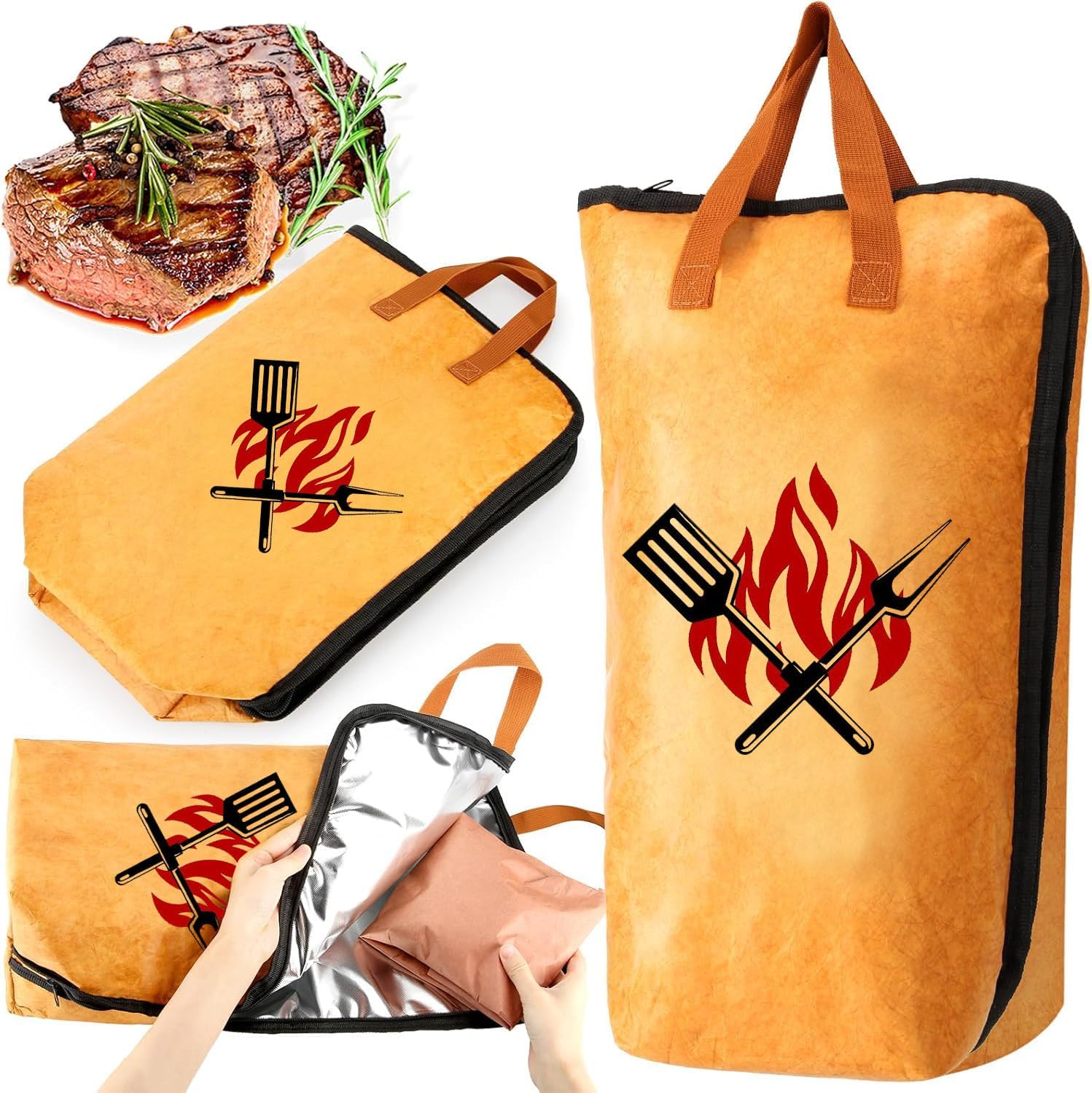 BBQ Meat Rest Blanket, 21 Inch Insulated Smoking Bag for Brisket, Beef, Pork Shoulder, Turkey, Smoker Accessories, Stocking Stuffer Gift