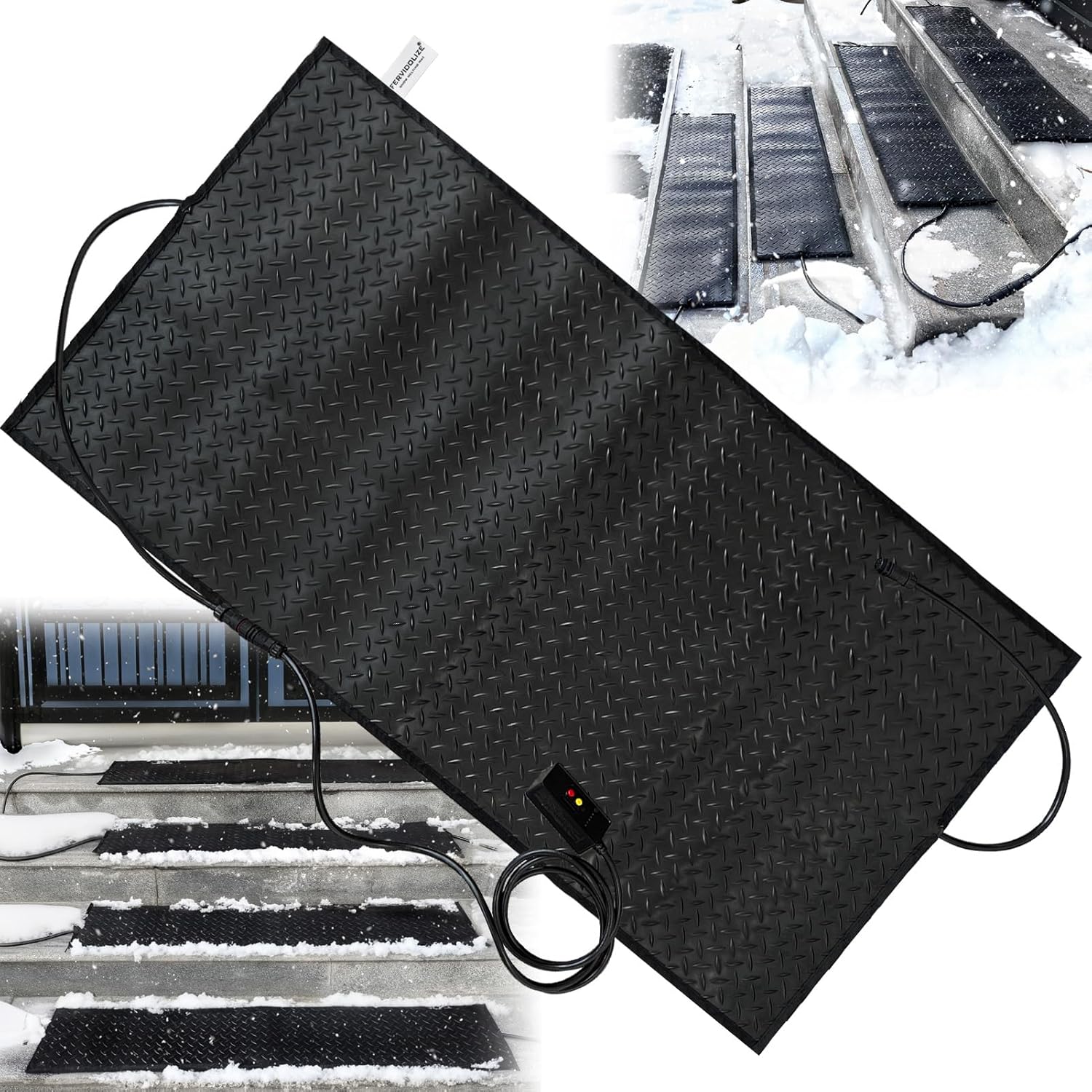 Heated Snow Melting Mats,40x60in Snow Melting Mats Outdoor,Electric Ice Melting Mats for Winter Snow Removal,Heated DrivewayMat for Snow,Heated Walkway Mats Outdoor with 10ft Power Cord
