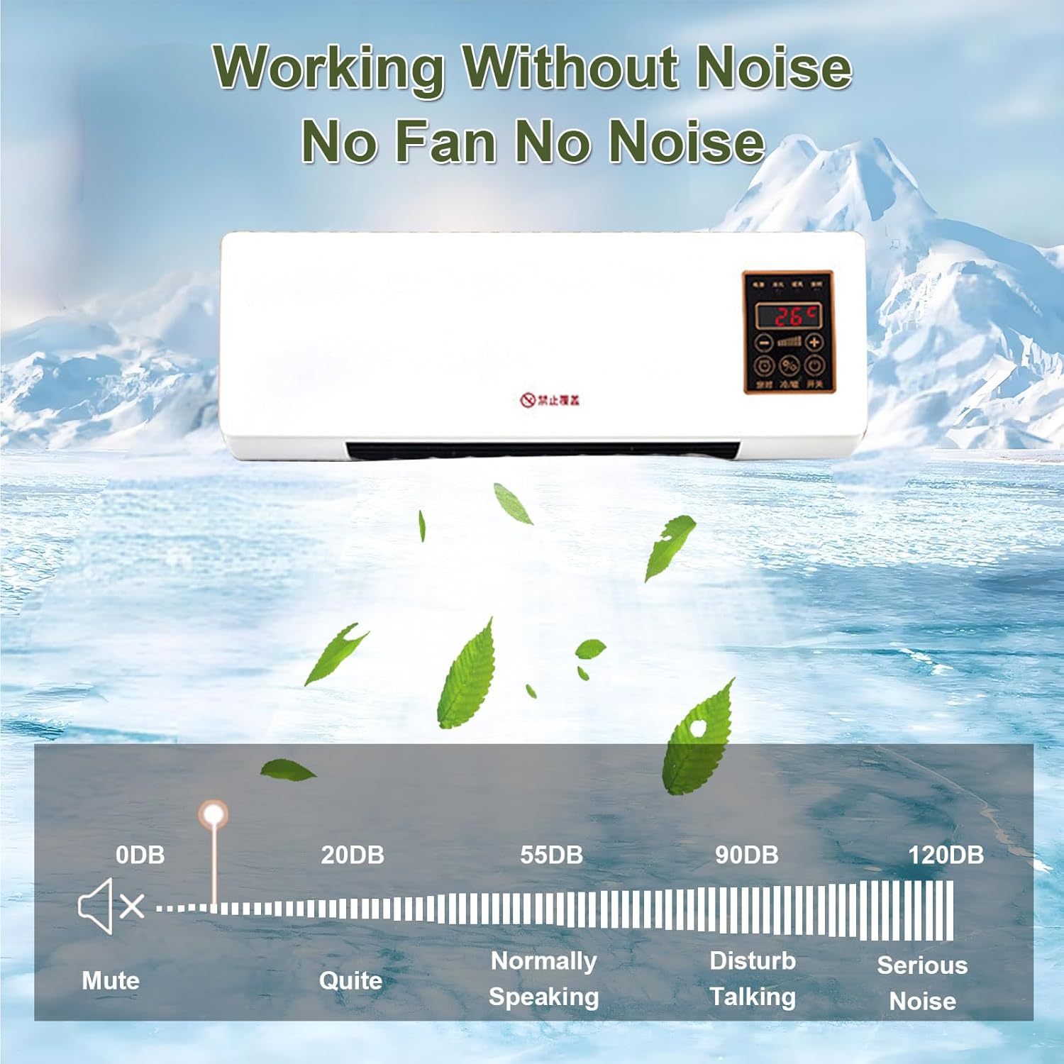 Enchantia Ductless Wall Air Conditioner, Wall-Mounted Desktop 2 In 1 Wall Mounted Ac, Silent Portable Smart Air Conditioner with Remote Control for Home Bedroom Living Room