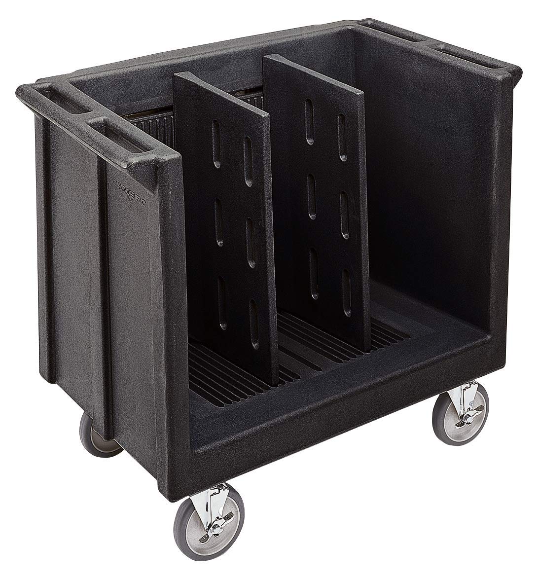 Cambro TDC30110 Adjustable Dish/Tray Cart with 2 Dividers Black Case of 1