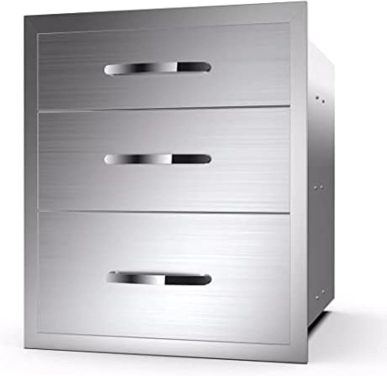 Outdoor Kitchen Drawer BBQ Drawer Outdoor Kitchen Access Drawers Horizontal- Stainless Steel Double Drawers for Outdoor Kitchen Grilling Station Or BBQ Island,20Wx23Dx27H