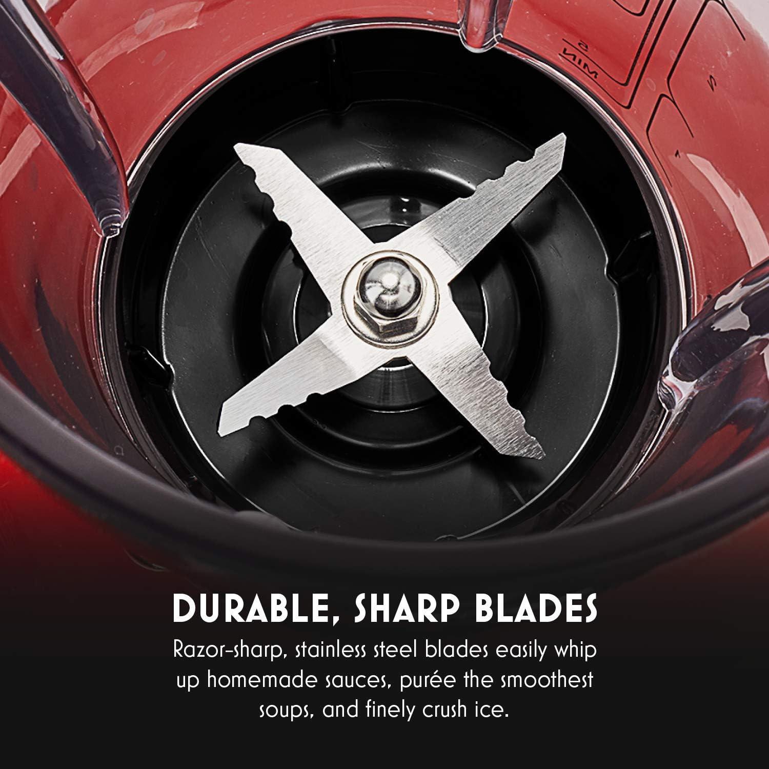 Ballarini Tesoro Countertop Blender - Cherry Red, Made in Italy