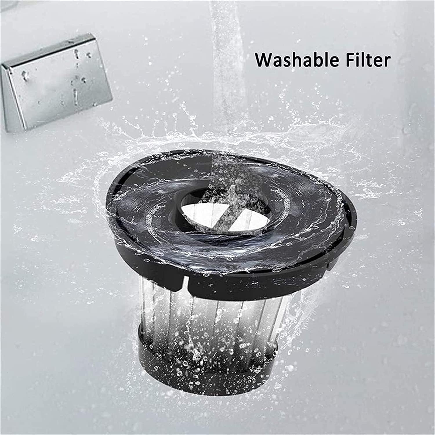 Handheld Vacuum, Cordless Mini Hand Vacuum Cleaner, 4KPa Powerful Suction Hand Cleaner with USB Charging, Stainless Steel Mesh, Hand Held Vac for Dry (Black)