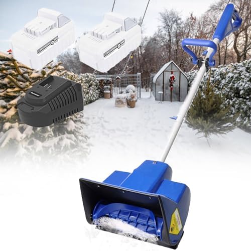1200w Electric Snow Shovel with 2 Battery, Snow Blower Cordless with Adjustable Direction, 8m Throwing Distance Snow Thrower, Electric Snow Plow for Driveway, Patio, Playground, Farm