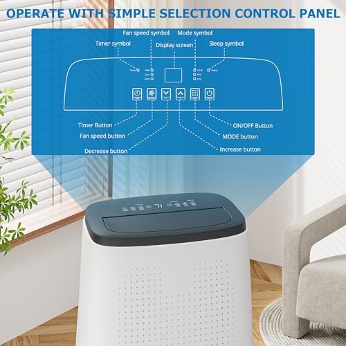 14000 BTU Portable Air Conditioners, Portable AC Unit with Remote for Room to 600 sq.ft 3 in 1 Air Conditioner with Dehumidifying/Fan/Timer And Window Kit