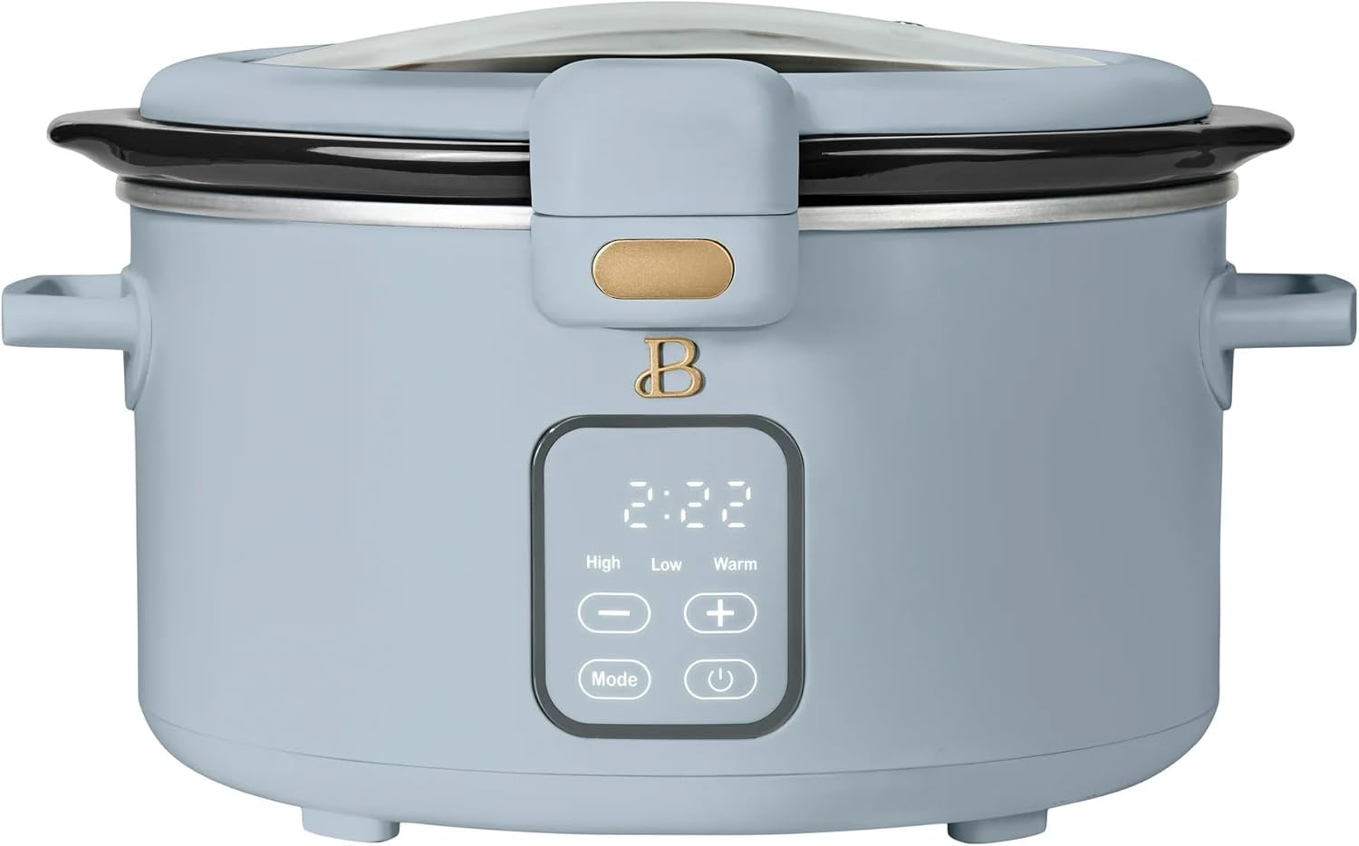 Beautiful 3 Qt Air Fryer with TurboCrisp™ Technology, Cornflower Blue by Drew Barrymore, Compact Countertop Air Fryer for Crispy Healthy Cooking, Nonstick Basket, Dishwasher-Safe, Oil-Less Frying