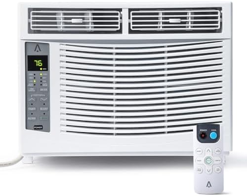 6000btu Window Air Conditioner Units, 115V Air Conditioner Window Unit With Remote Controlled and App Controlled, Fast Cooling 250 Sq.Ft. 50db Low Noise,Small Ac Unit for Room Quick Installation
