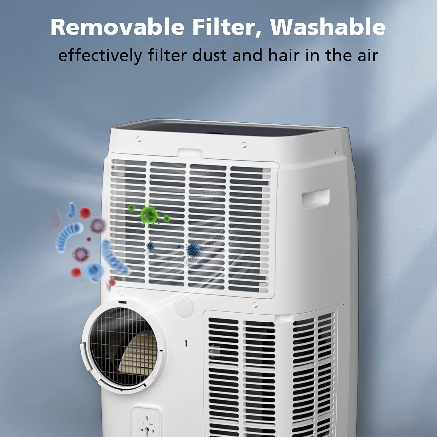 COWSAR 12000 BTU Portable Air Conditioner 4-IN-1 Portable AC Unit 24H Timer Room Air Conditioners 550 Sq.Ft. Coverage ＜53dB Portable Air Conditioners for Room