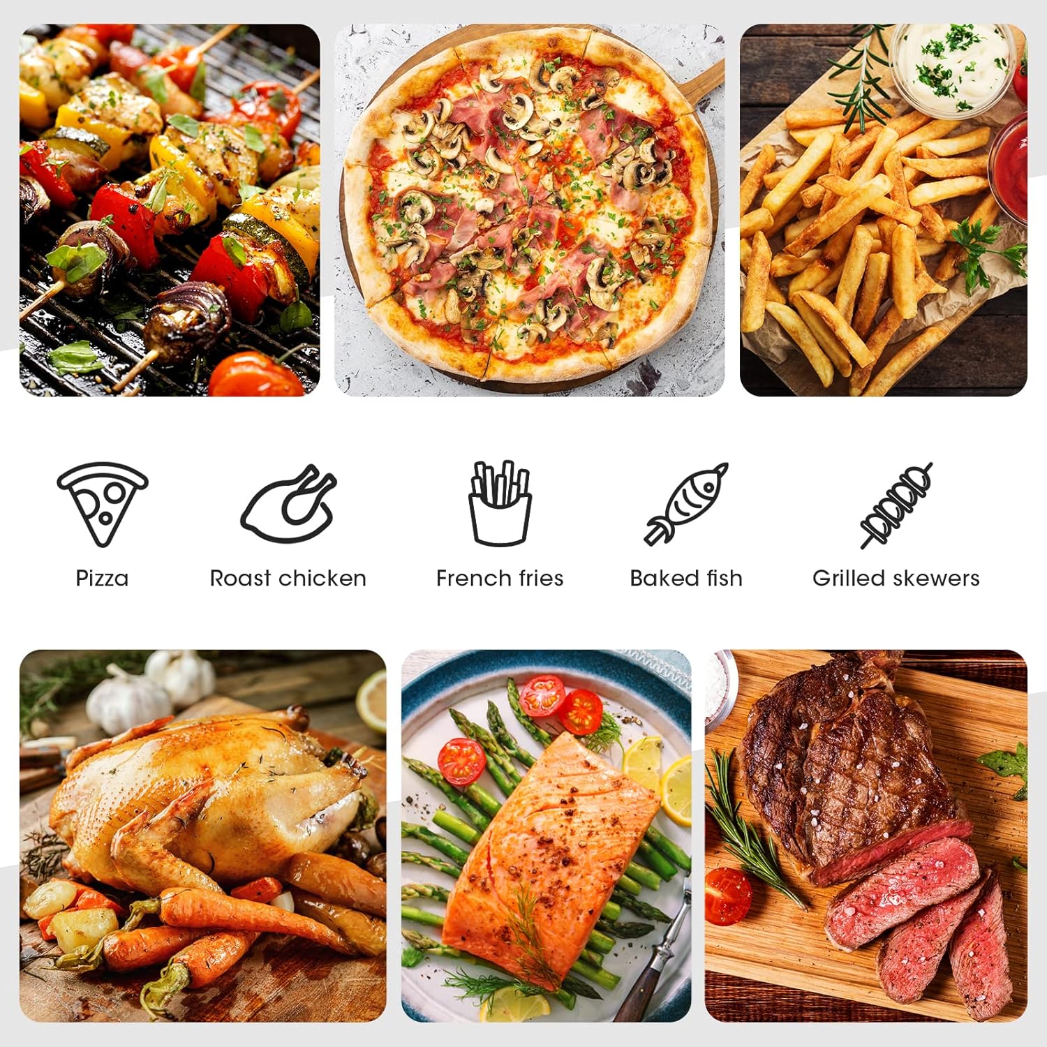 Air Fryer Oven Combo, Uten High-power Deep Air Fryer Oven Grill, Up to 400°F, 1800W, Digital Display, Fast Heat up/Time Control and Bonus Cookbook