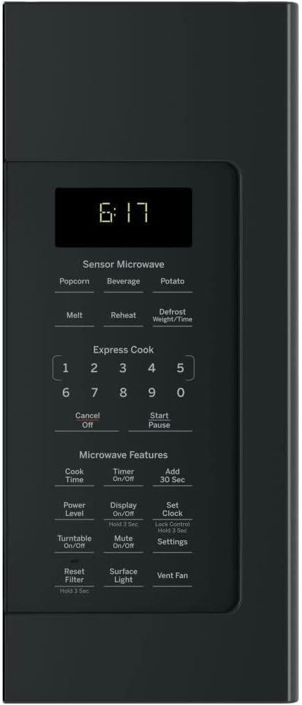 GE JVM6175DKBB 1.7 Cu. Ft. Over-the-Range Microwave Oven Black Bundle with 2 YR CPS Enhanced Protection Pack