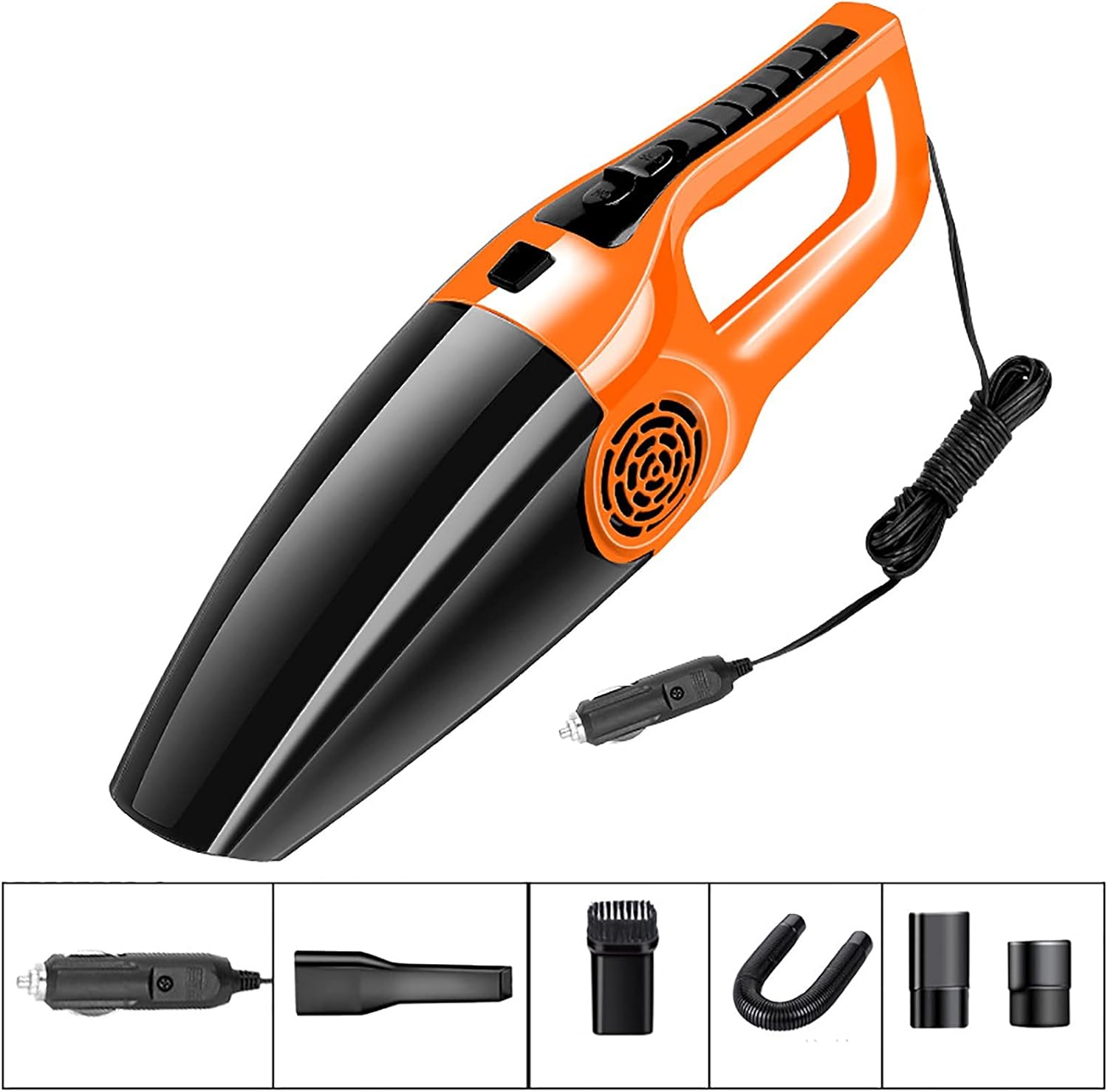 Car Cleaners Car High-Power Wet and Dry Vacuum Cleaner Handheld Portable Car Vacuum Cleaner Suitable for Home Office Car (Color : Orange Size : One-Size)