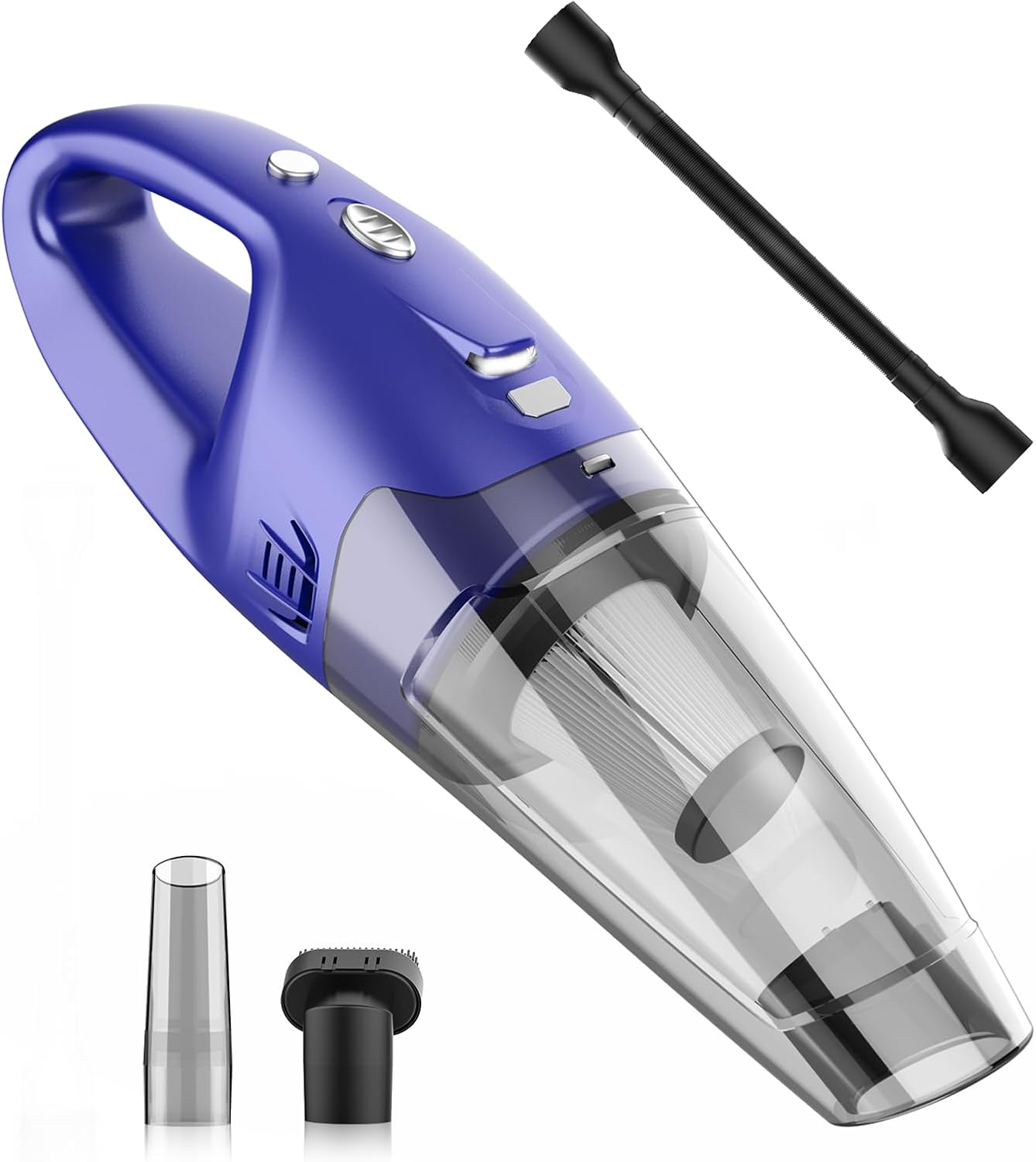 Handheld Vacuum Cordless, 12V Battery Powered, White, HEPA Filter,with Brush Tool and Flexible Hose, for Sofa Cabinet Car