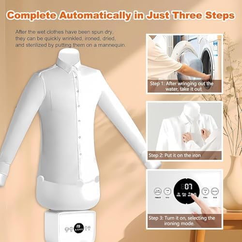 Upgraded Clothes Iron & Steamer 3.0-2-in-1 Hands-Free Hot Air Dryer, 8-Minute Quick Dry for Shirts, Pants, Jackets & Shoes - Perfect for Travel & Home Use