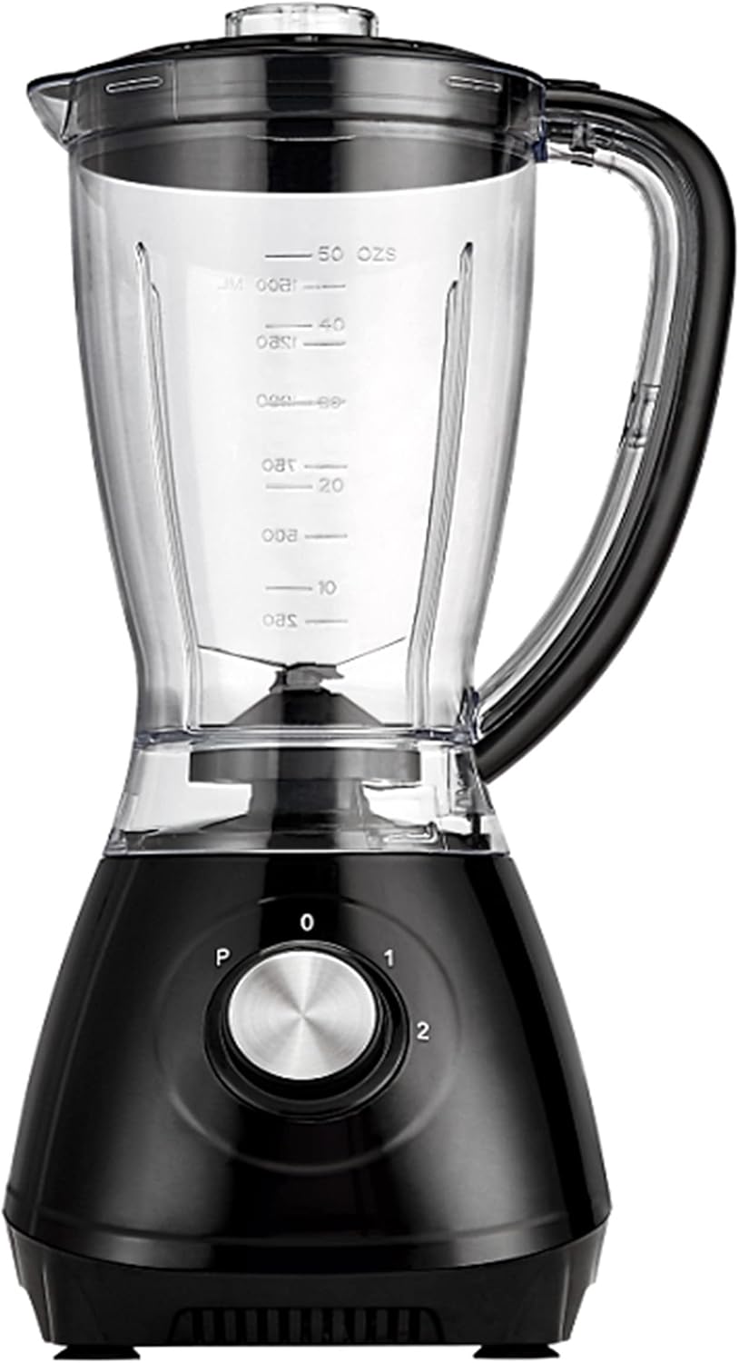 Aucma BL-601 Blender, Plastic Housing, 600W, 1.5L Plastic Jar with Level Indicator, 2 Speeds with Pulse Function, 4-Piece Stainless Steel Blade, Ice-Crush Function, Anti-Slip Feet