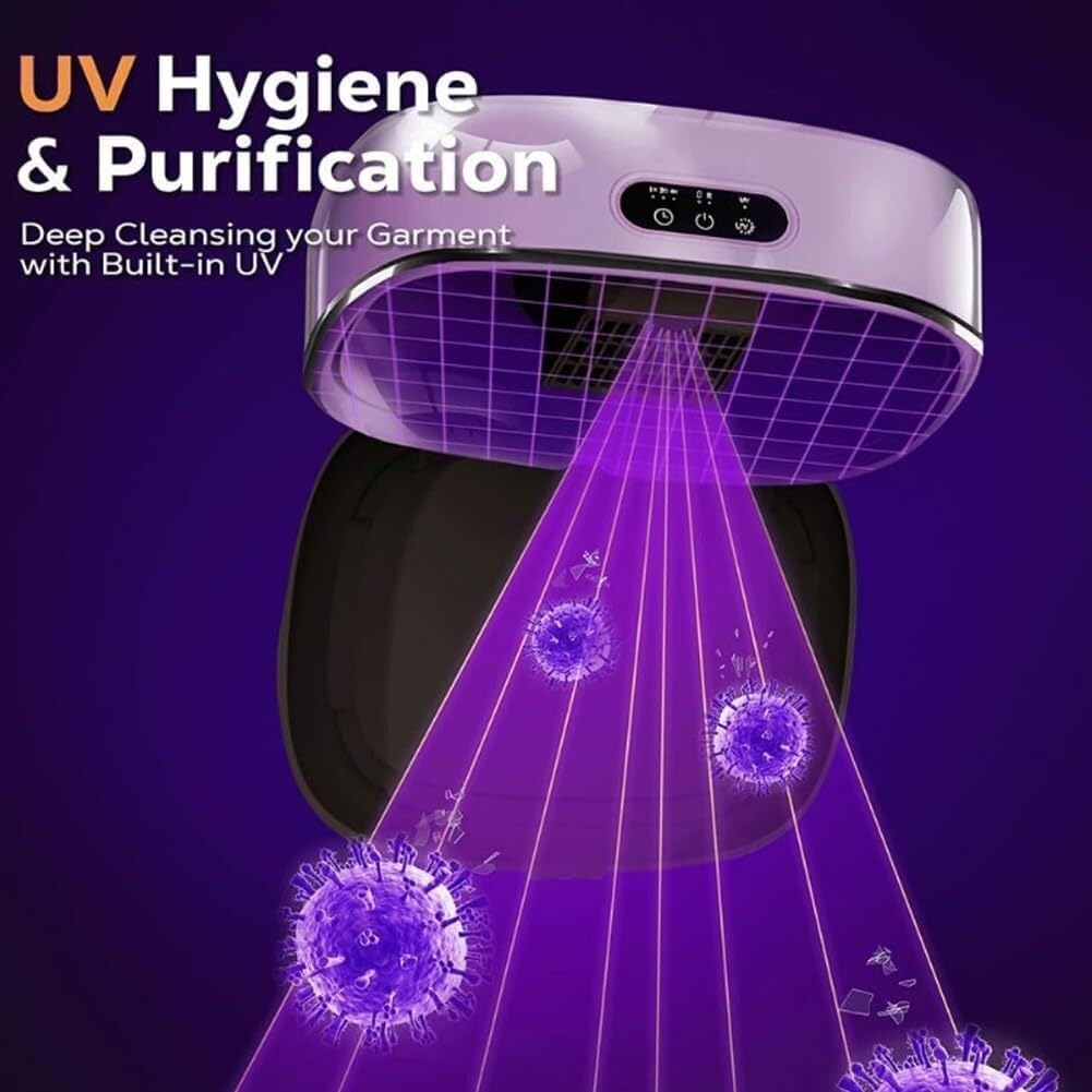 Electric Portable Clothes Dryer, Foldable Heated Airer, 10kg Capacity, 600W, 1-7 Hour Timer, Two Heating Modes, Stainless Steel & Plastic