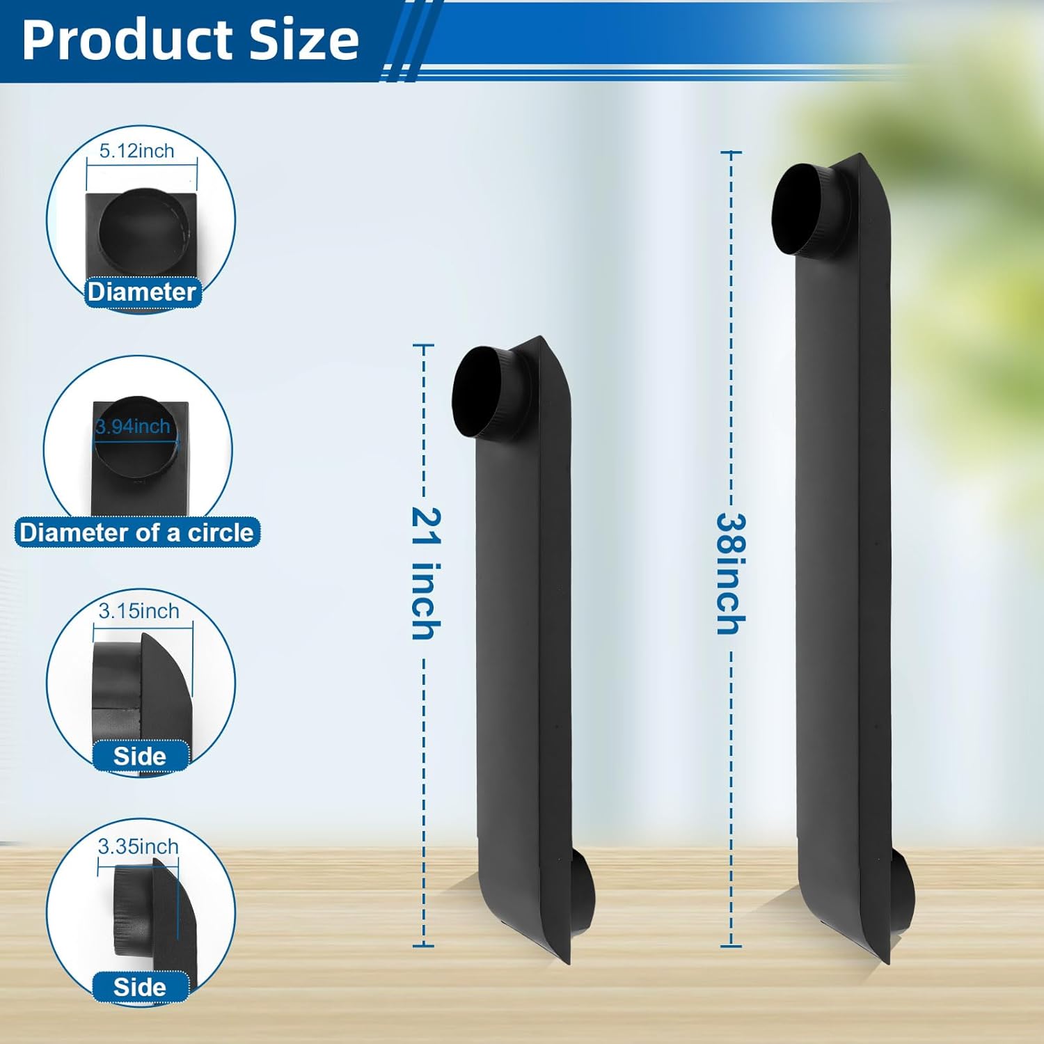 Periscope Dryer Vent Connector Kit, Upgraded 304 Stainless Steel Adjustable 21-38