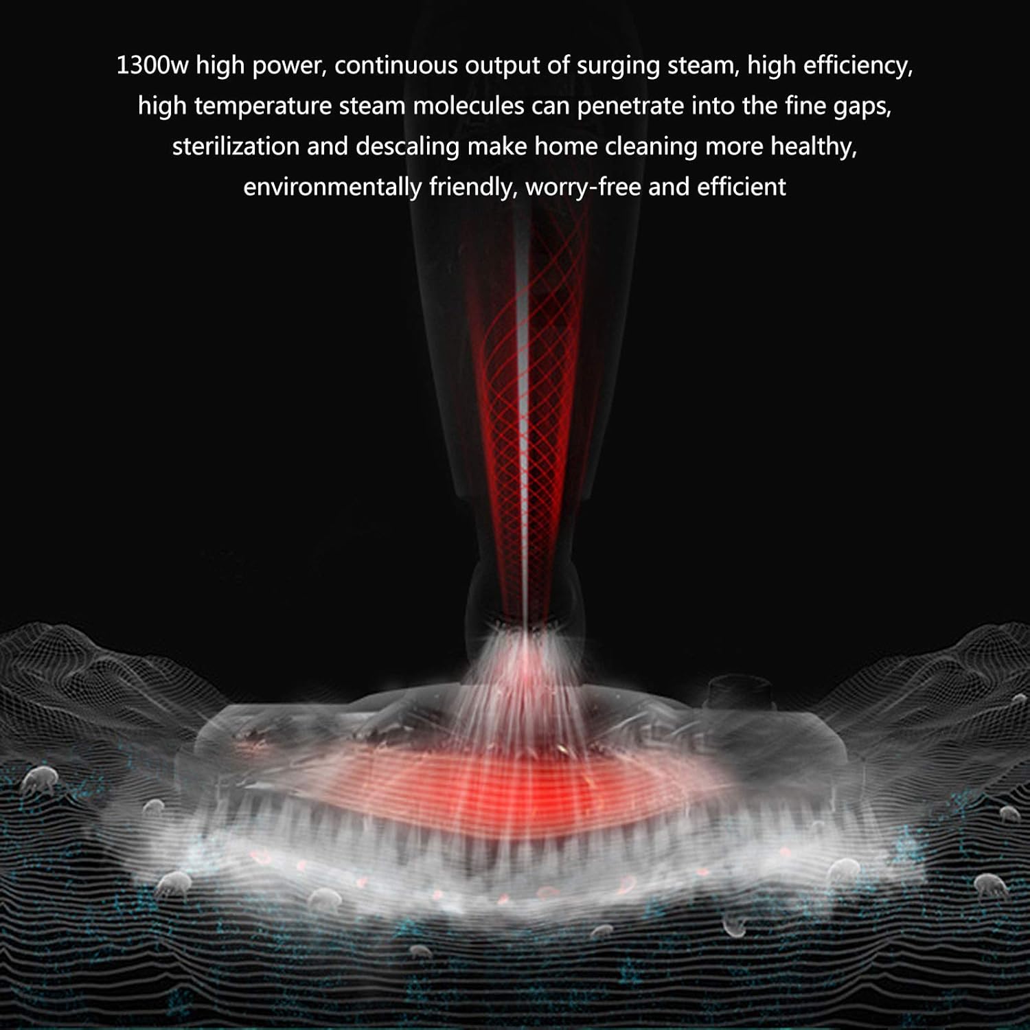 Household Steam Mop Rechargeable Floor Cleaner Scrubber Vertical Multi-Purpose All-in-One Carpet Floor for Living Room Bedroom Dining Room Carpet White