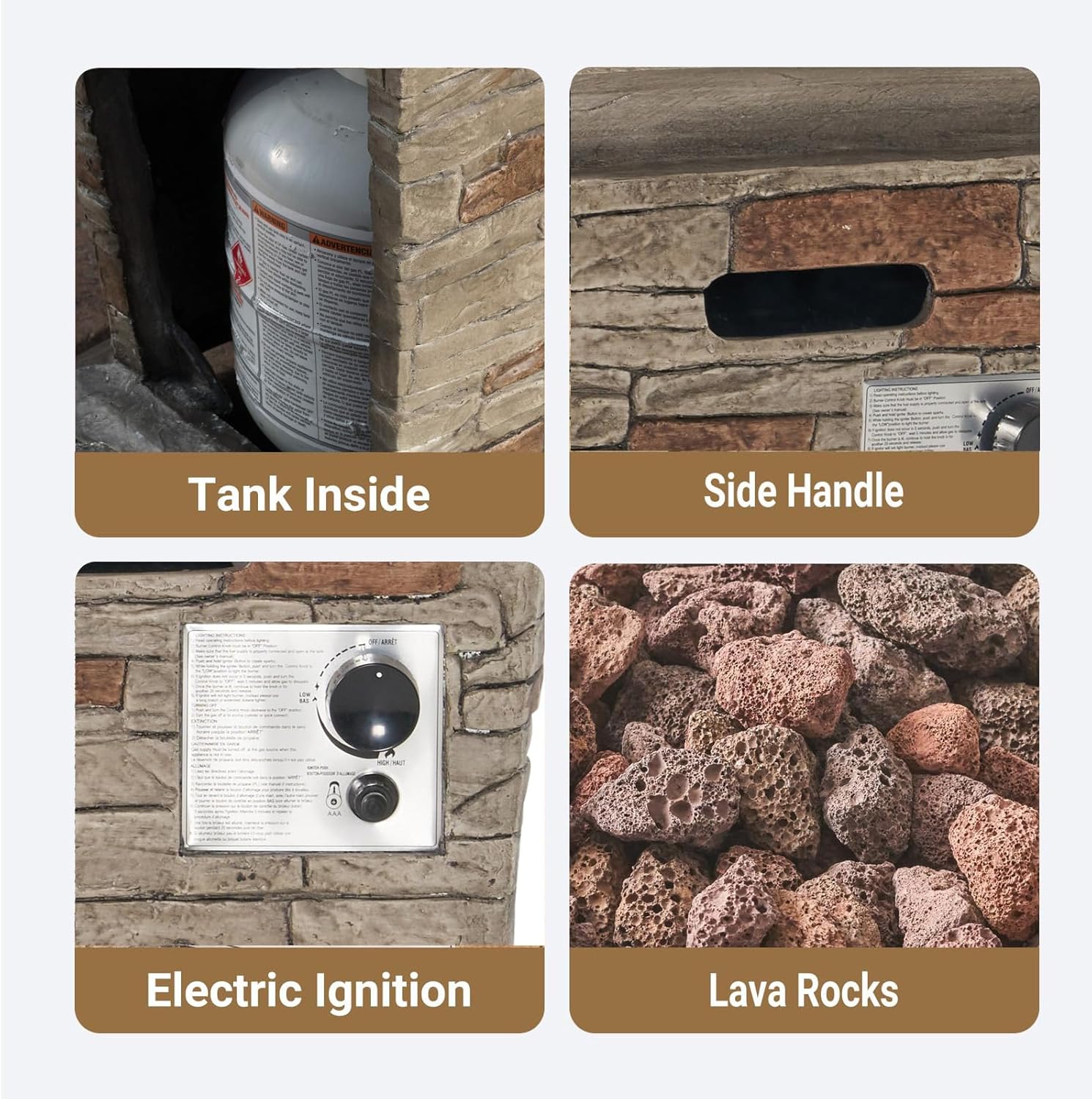 Propane Fire Pit Table, 19.5