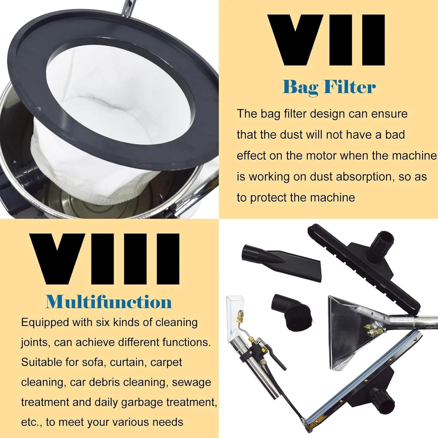 3-in-1 Commercial Carpet Steam Cleaner - Professional Wet & Dry Deep Cleaning Machine, 20L/40L/60L/80L, Ideal for Hotels & Offices (80L)