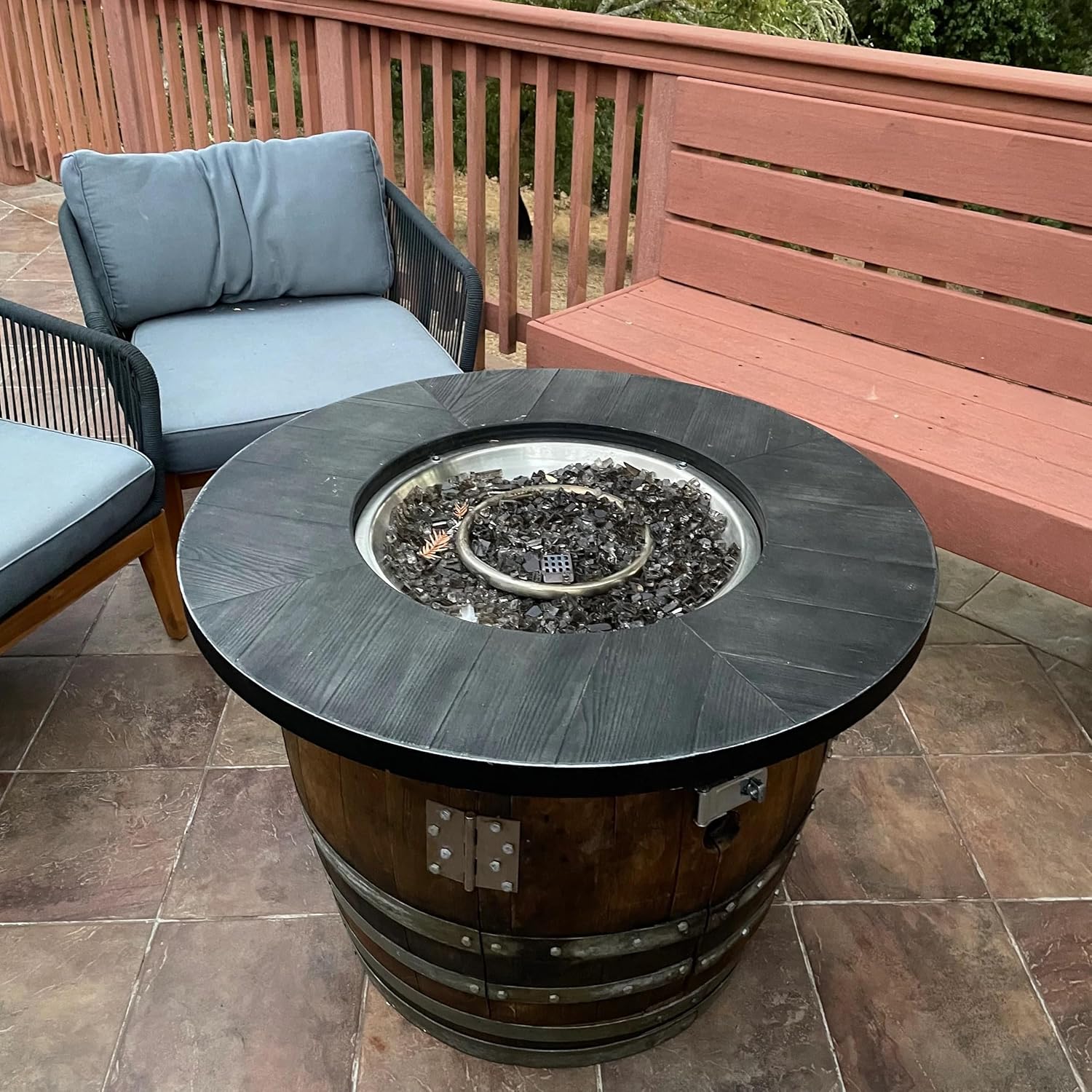 Wine Barrel Fire Pit