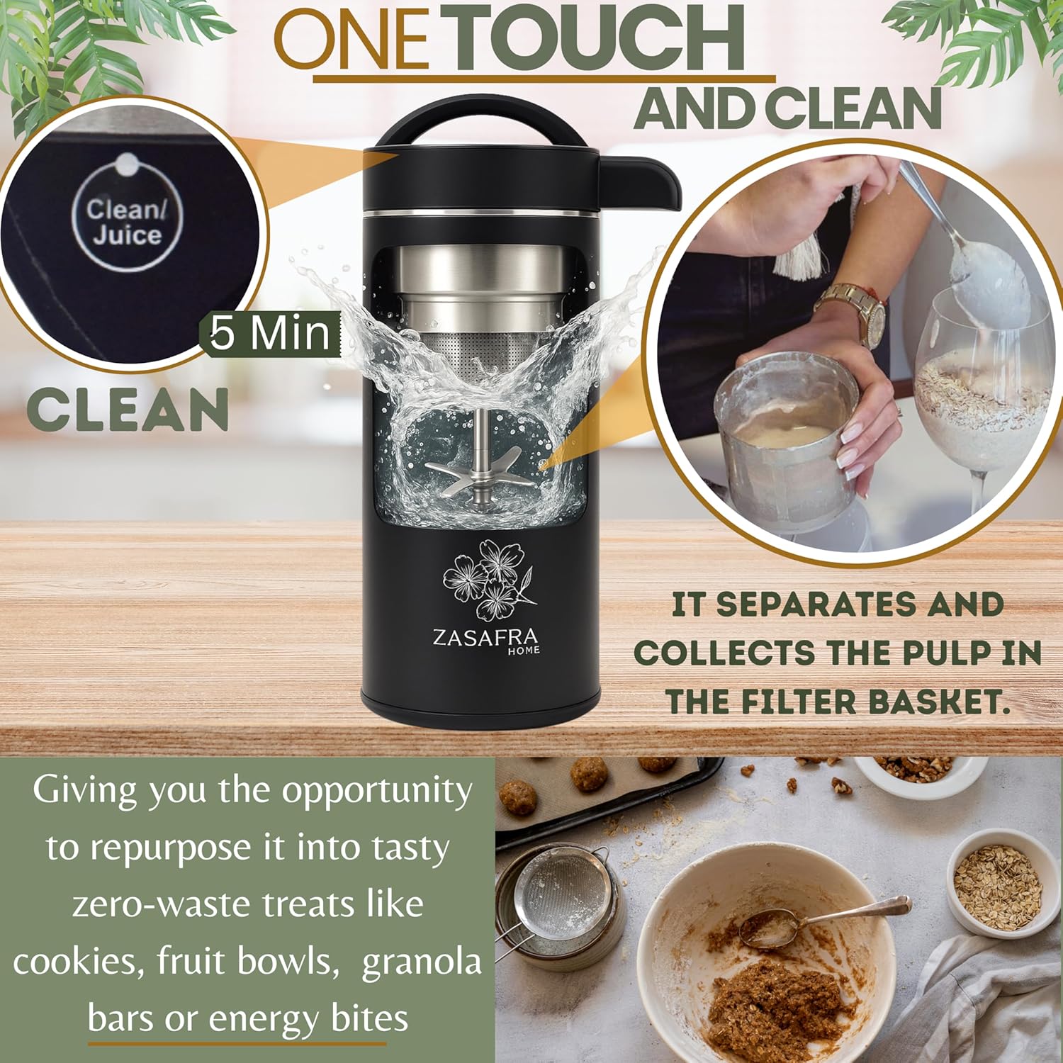 Nut Milk Maker Machine 50oz/1.5L Stainless Steel | 6-7 Cups Per Batch,7-IN-1 Appliance, Almond, Oat & Soy Milk Maker with Built-In Strainer -No Mesh Bags, Creamy Plant-Based Milks, Smoothies & Soups