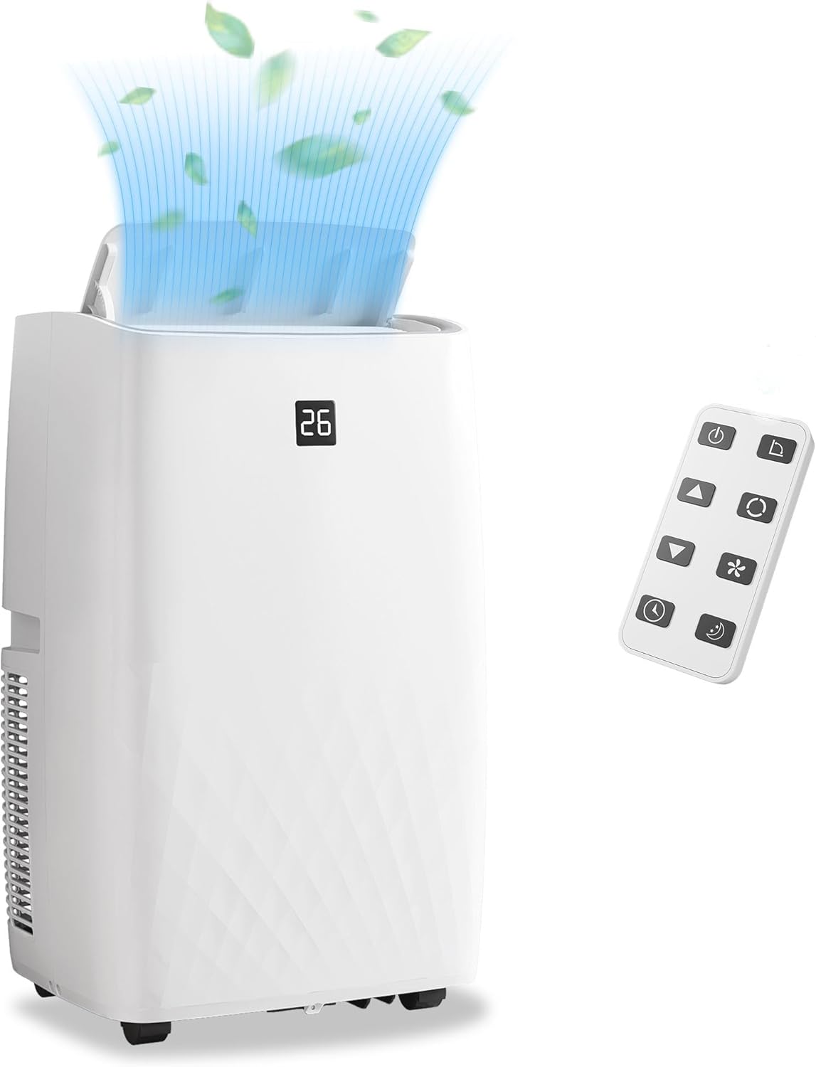 Portable Air Conditioners 14000 BTU, Energy Efficient AC with Remote Control & 24H Timer, Ultra Quiet Cooling Unit for Large Rooms Up to 750 Sq. Ft, Office, Bedroom, White